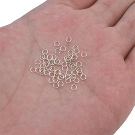 BEADIA 925 Sterling Silver Jump Rings 0.7x4mm 50pcs for Jewelry Making Findings