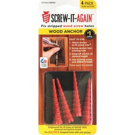 Screw-It-Again #2 to #16 Thread x 2 In. Red Plastic Wood Anchor (4 Ct.) - 1 Each