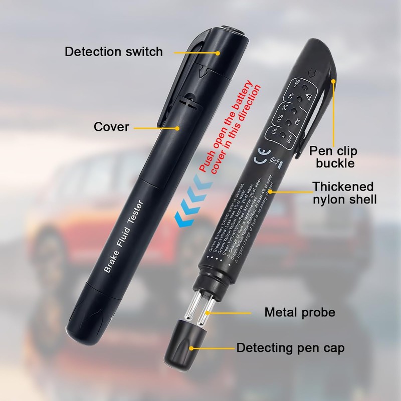 Mandark Car Brake Fluid Liquid Tester Pen, 5 LED Indicators