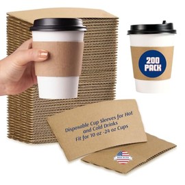 AMAZING GOODS Disposable Eco-Friendly Coffee Cup Sleeves