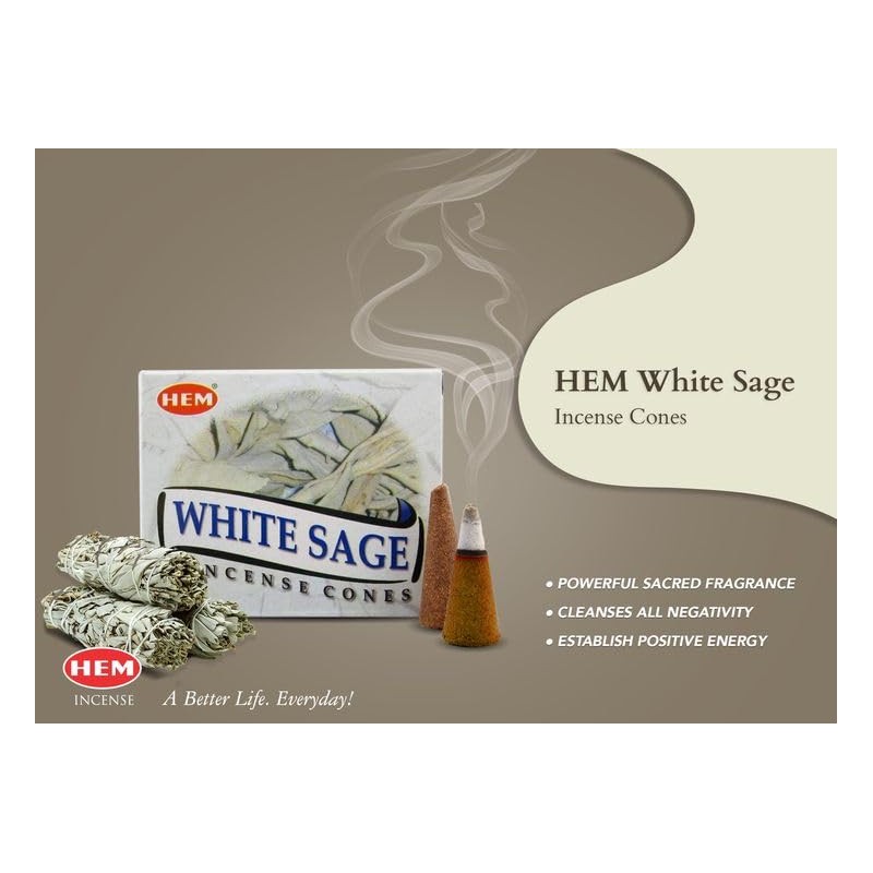 White Sage Incense Cones| Pack of 12 Boxes|10 Cones Each