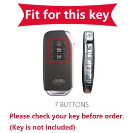 KUNIO Key Cover fit for Kia EV6 GT fit for Kia Sportage GT-Line 2022 Key Cover Case Key Cover TPU Key Holder Key Cover Key Case Key Cover Key Case Key Chain 7 Buttons B White