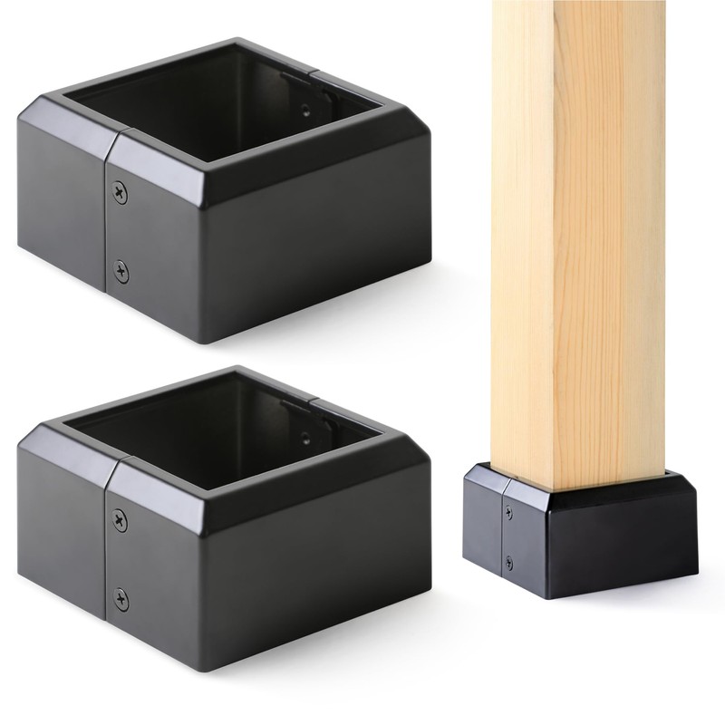 Prinfort 4"x4" (Actual: 3.5"x3.5") Deck Post Base Covers Aluminum, Split