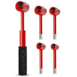 Tofcbye Hinge Gap Adjustment Wrench Set, Heavy Door Hinge Adjustment Tool （Threaded Link）, 4 PCS Hinge Gap Adjusting Wrench, Multi-Size Precision Tool Kit for Door and Cabinet Alignment（Red）