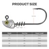 15-Pack Screw Lock Swimbait Jig Heads – 3D Chartreuse Eyes