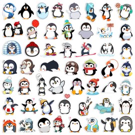 Penguin Stickers 50 Pack Laptop Stickers,Cute Vinyl Waterproof Stickers for Water Bottles Skateboard Scrapbook Bike Computer,Phone,-Graffiti Stickers Pack for Teens Girls Kids