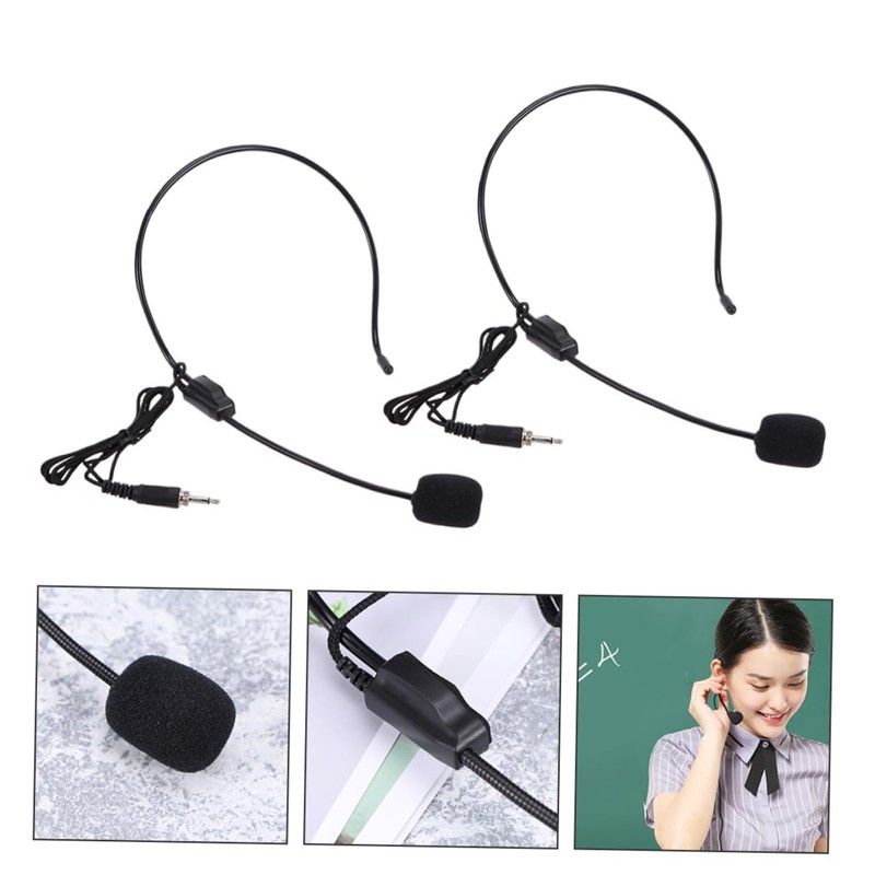 FRCOLOR 4PCS Head Mounted Microphone with Voice Amplifier Wired Earhook