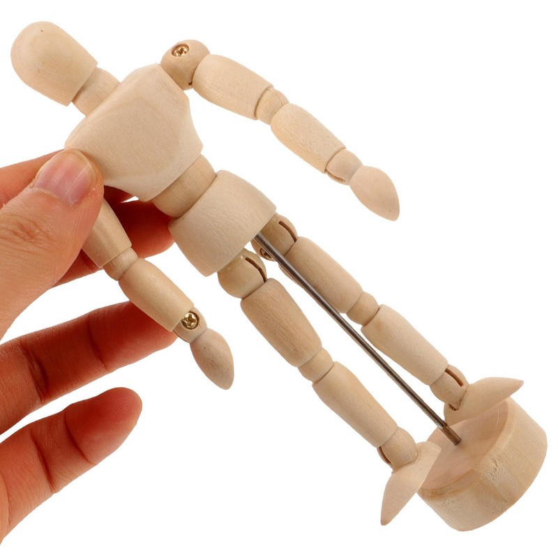 Operitacx 4.5Inches Wooden Manikin, Posable Mannequin Model Drawing Mannequin with