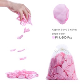 NEATICOO Silk Rose Petals 300pcs Pink Flower Petals Flower Girl Scatter Petals for Wedding Table Centerpieces Party Dinner Table Decoration -Pink