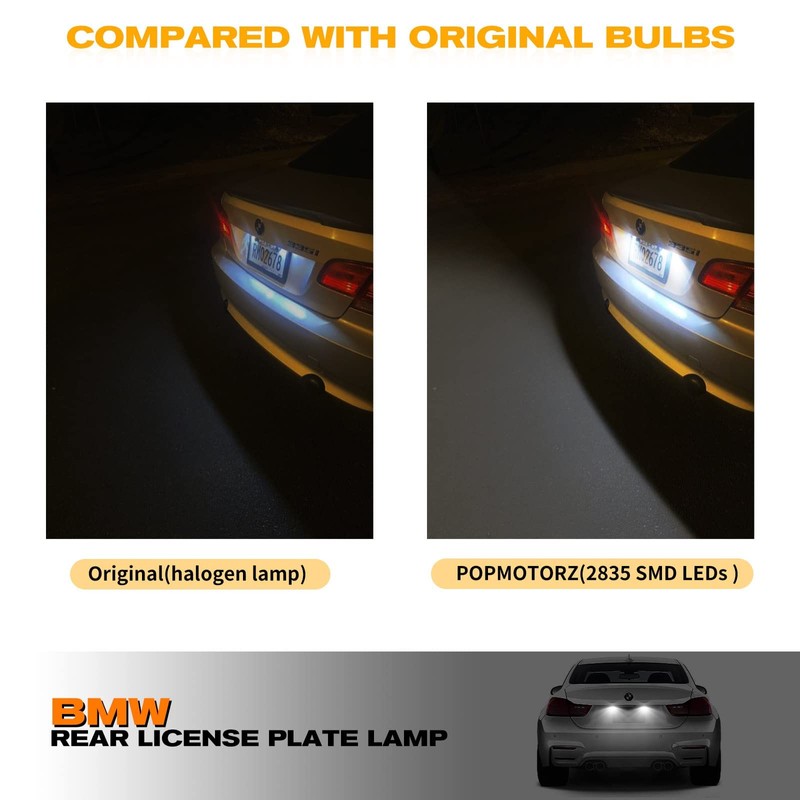 POPMOTORZ LED License Plate Light for E82/E88/E90, License Plate Light