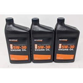 Generac Full Synthetic Motor Oil 5W-30 SN Quart Bottle Part# 0J5140 (Pack of 3)