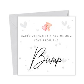 Happy Valentine's Day Mummy love from the bump Valentines Card | Valentine's Card for mummy to be | Cute Valentine's Card | For Family | New Mums Valentine's From Baby Bump