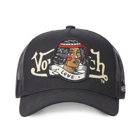 Von Dutch Cap for Men and Women, Adjustable Trucker Cap, Black, One Size, black