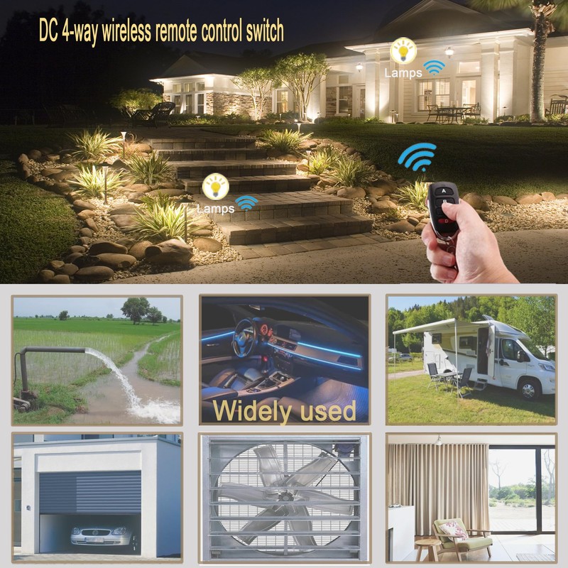 GUIRUIMOON 4 Way Remote Wireless Switchs, Wireless Relay Switch, 12V