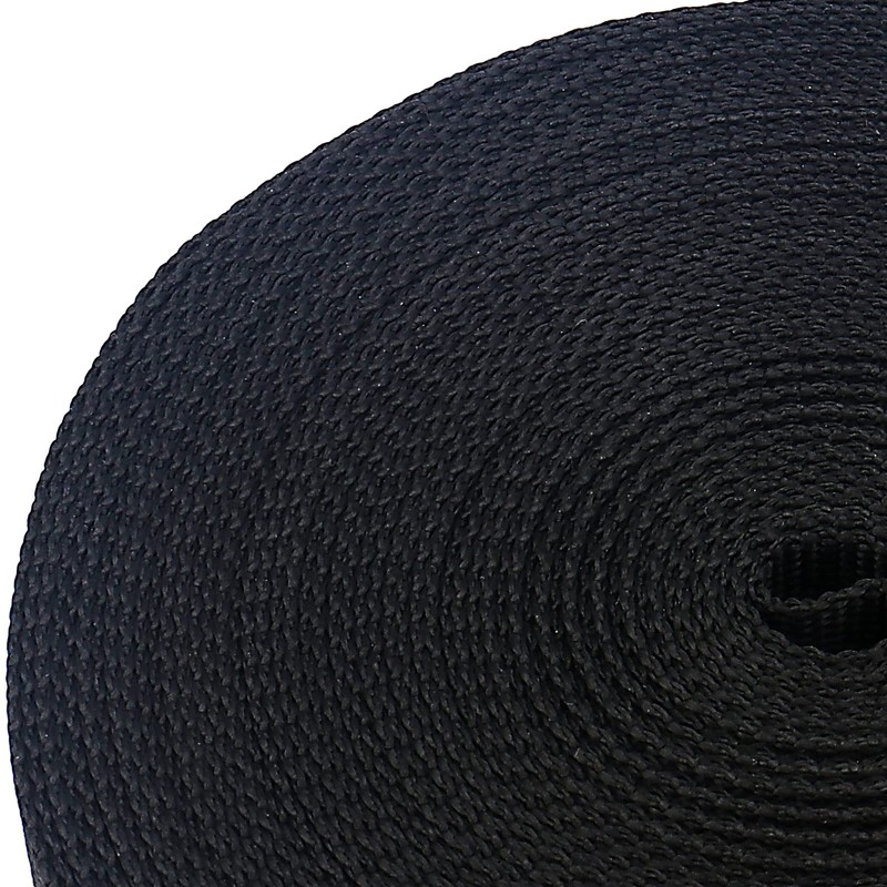 PINGEUI 21 Yards x 1.5 Inch Black Nylon Webbing Strap,