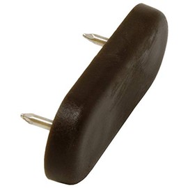 Adsamm® 16 x plastic glides with 2 nails, brown, 18 x 44 mm, rectangular, furniture glides with nail, furniture and floor gliders