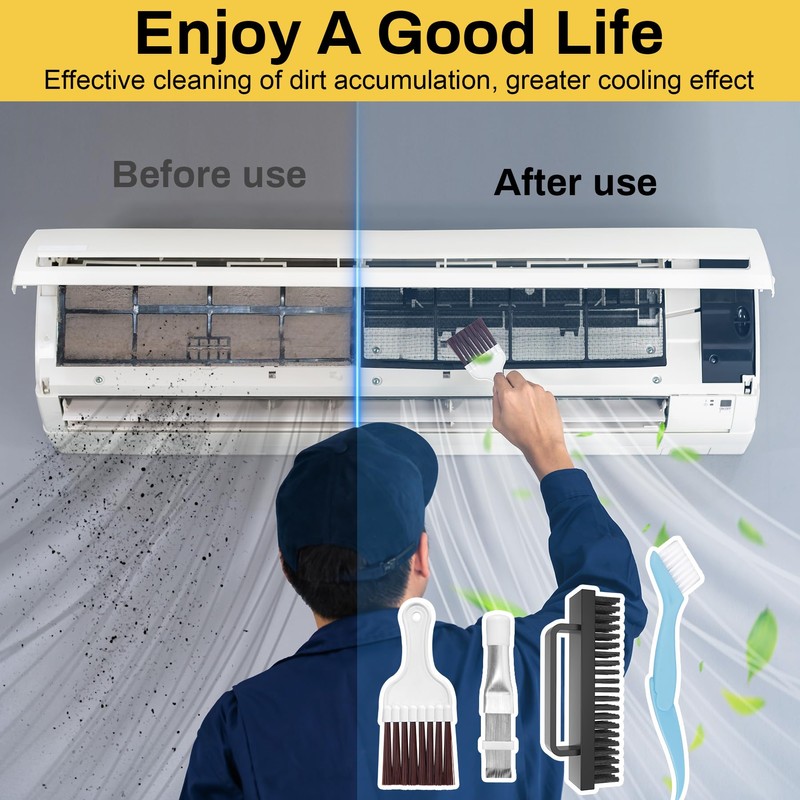 Powrocket 4 Pcs Air Conditioner Fin Cleaner Set,3 Different Fin
