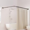Curved Shower Curtain Rod, L Shaped Corner Shower Rod [24"-37"]