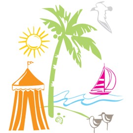 Inkadinkado Day at the Beach Wood Stamp Set