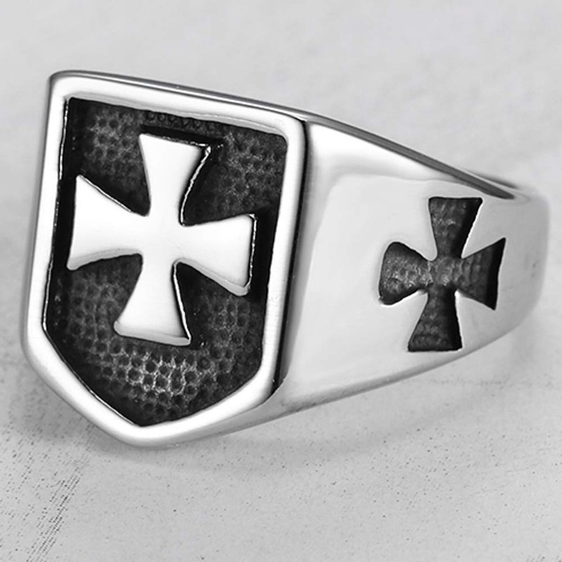 Jude Jewelers Retro Vintage Stainless Steel Crusade Cross Signet Style