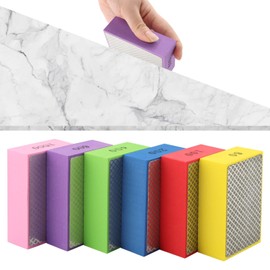 6 Pack Diamond Polishing Pads, Diamond Sanding Blocks for Tile Glass Ceramic Wood Marble Metal Grinding, Sanding Pads Grit 60, 100, 200, 400, 600, 1000