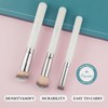 Makeup brushes set beige white