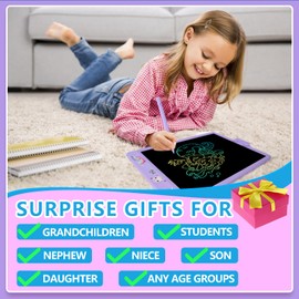 DYNASONIC 10 Inch LCD Writing Tablets for Kids 2 Pack Magnetic Drawing Board Educational Toy