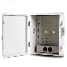 Namunanee Outdoor Electrical Junction Box, ABS Water Resistant Enclosure with Internal Mounting Panel & Hinged Cover (13"H* 9.2"L* 4.6"W & Outlet)