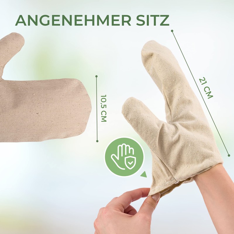 Massage Gloves Made of 100% Linen Cotton [1 Pair] for