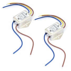 Pack of 2 EMI Filter, CW1B-10A-L(040) Single-Phase Filter, 250 V Electromagnetic Interference Filter, for Suppressing Continuous and Intermittent Pulse Interference