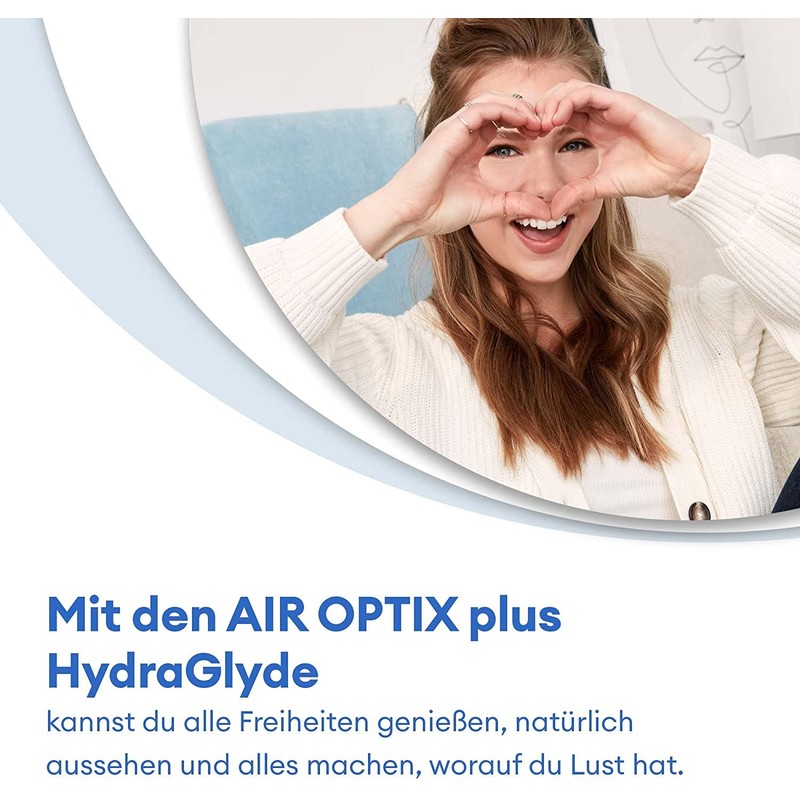 Air Optix plus HydraGlyde Monatslinsen weich, 6 Stück, BC 8.6