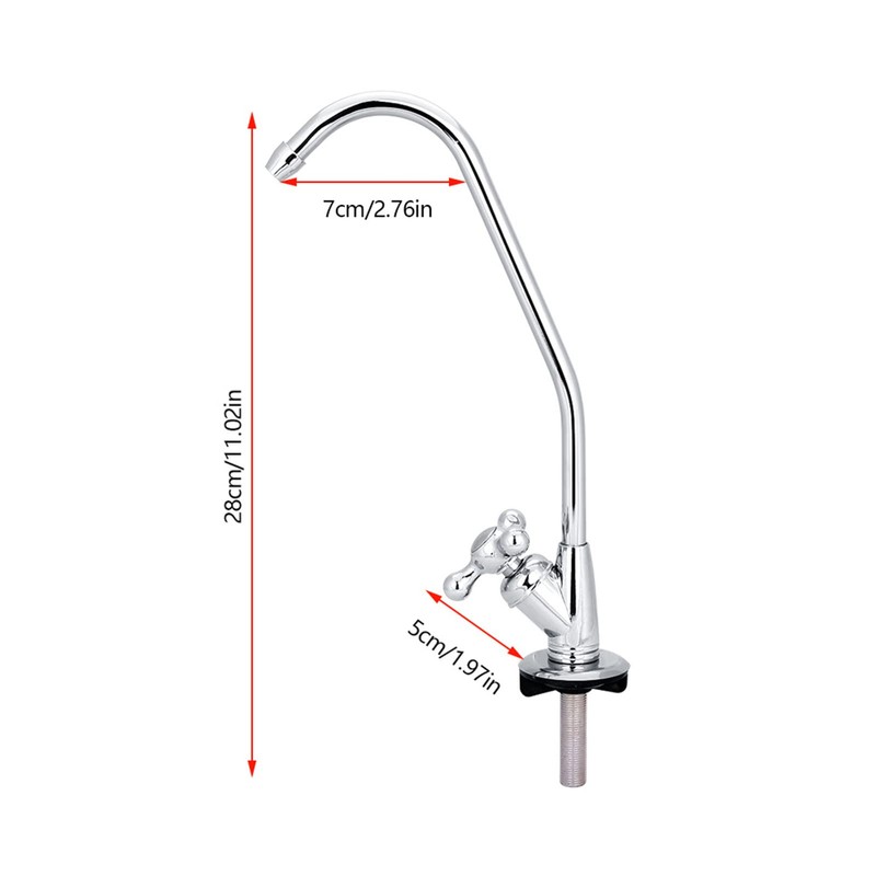 28 cm Kitchen Tap, 1/4 Inch Gooseneck Tap Kitchen Zinc