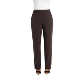 Briggs New York Flat Front Pull on Pant with Slimming Solution (Regular & Short Length) Brown