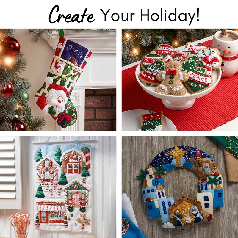 Bucilla Felt Applique 12 Piece Ornament Making Kit, Twelve Days