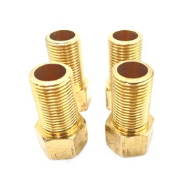 4pcs 1/2" Female to 1/2" Male Pipe Nipple Extension Connector Fitting,Brass Pipe Fitting Reducer Adapter,Hex Bushing Adapter, Solid Brass Length 50mm/1.97"
