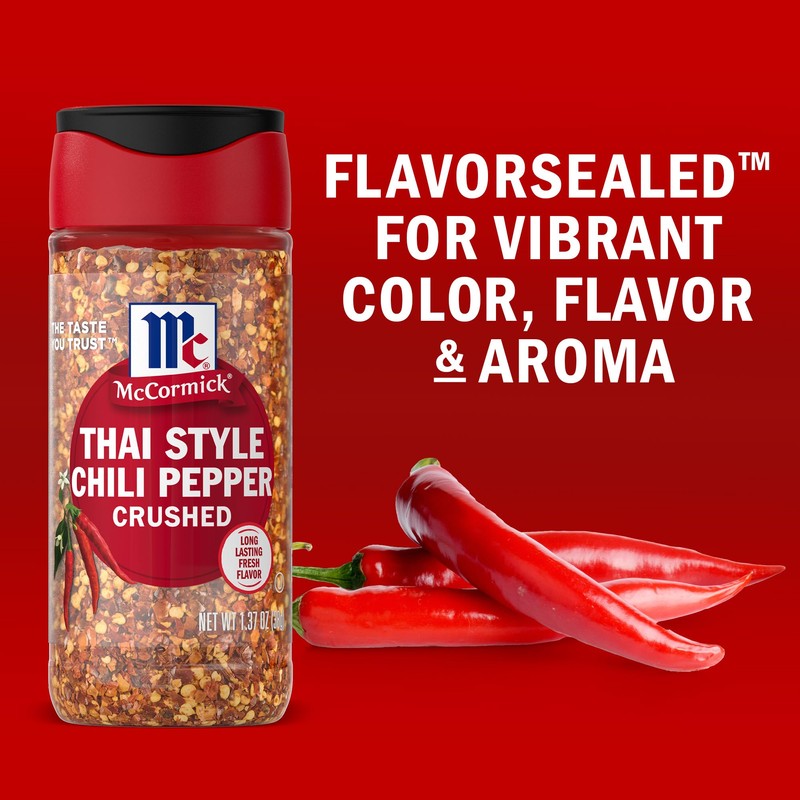 McCormick Thai Style Chili Pepper, Crushed, For Pasta, Stir-Fry, Salad