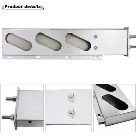 2PCS Stainless Steel Mud Flap Hanger Heavy Duty - 2 1/2" Bolt Spacing, with 4" Light Cutouts, Spring Loaded Mud Flap Rear Bar for Semi Trucks, Lights NOT Included, Pack of 1 Pair