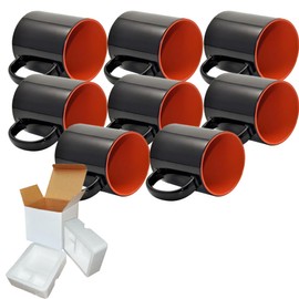 TWISTED ENVY 8-Pack Sublimation Color Changing Mug Set (11oz) with Red Interior | Individually Packaged and Protected in Foam Support Boxes