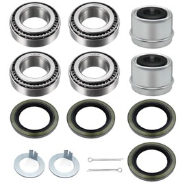 2 Set Boat Trailer Axle Bearing Kits L44649 L44610 Bearings Races 12192TB Seals 1.98" Dust Covers Cotter Pins Rubber Plugs Fit for 1-1/16" 2000-2200 lb. Axles Trailer Wheel Hub Fits for Trailer Axles