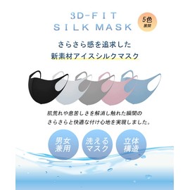 Small Size, Smooth and Comfortable 3D Fit Mask, Washable, Fashion Mask, Individually Packaged, Set of 5, Pink