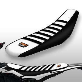 sawrain Dirt Bike Seat Cover for Surron SUR Ron Ultra Bee, Non-Slip Motorcycle Electric Bike Seat Protector (Black-White-Black)