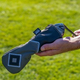IZZO Golf Premium Hybrid Headcover Gray/Black - durable PU leather golf hybrid headcover