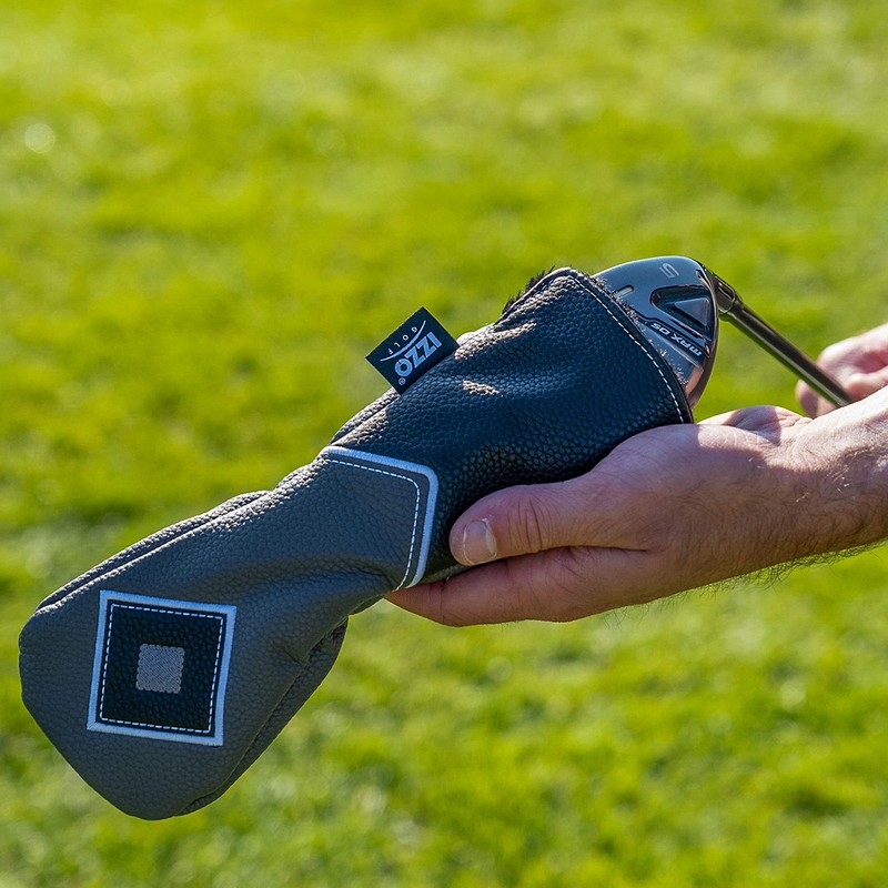 IZZO Golf Premium Hybrid Headcover Gray/Black - durable PU leather