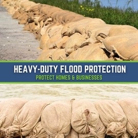 DURASACK Heavy Duty Burlap Sand Bags with Tie Strings Empty Sand-Bags for Flooding and Erosion Control, 14x26 inches, Pack of 5