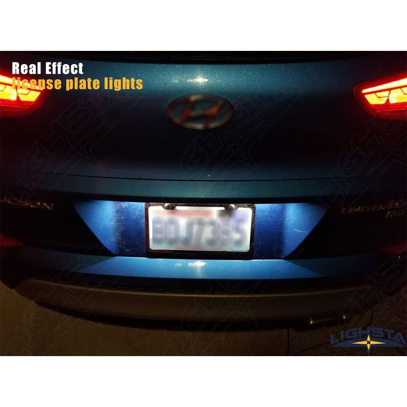 LIGHSTA 8PCS Super Bright White Interior LED Light Kit Package