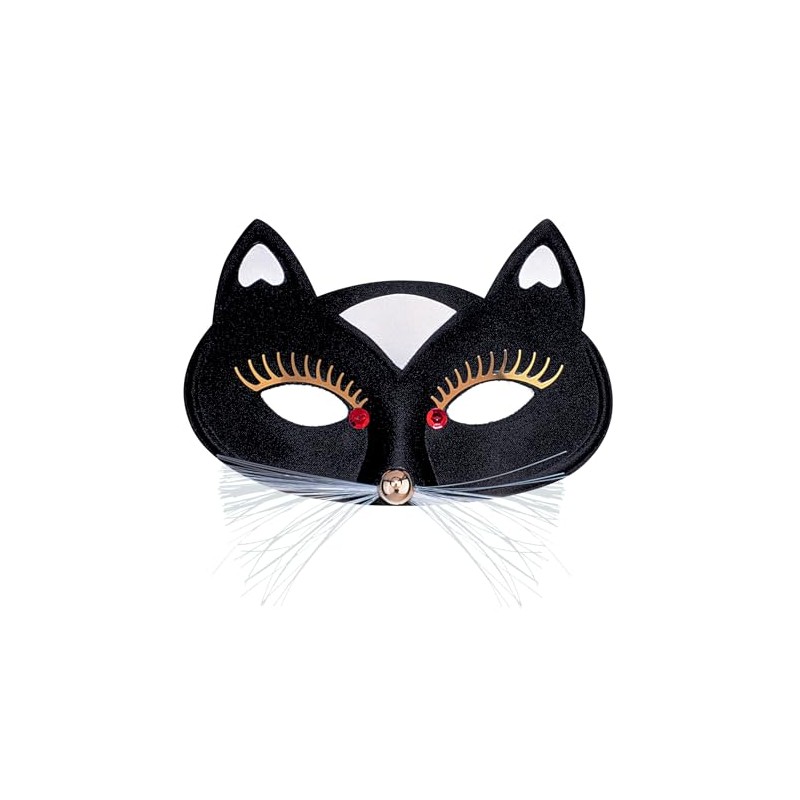 Widmann 64641 - Eye Mask Black Cat, Animal Mask, Masquerade