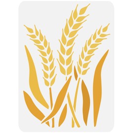 FINGERINSPIRE Wheat Stencil 29.7 x 21 cm Wheat Stem Stencil Wheat Painting Stencil Made of Plastic Reusable Wheat Pattern Stencils for Painting on Wood, Floor, Wall and Tiles