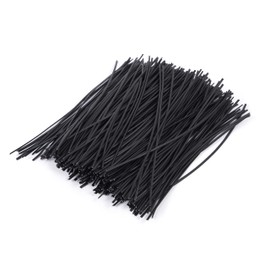 300Pcs Plastic Electrical Cable Twist Ties for Cords 6 Inch Fastening Twist Cable Cord Wire Ties Metal Inner Cores Reusable (Black) (MYY001)