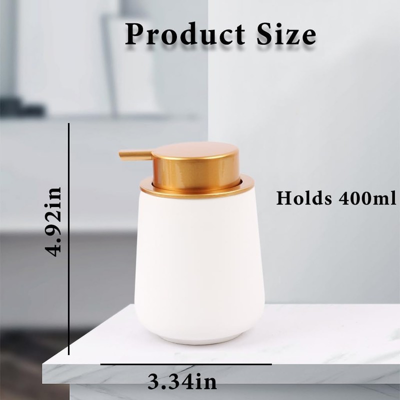 Generisch Soap Dispenser Marbled Ceramic 400 ml Foam and Lotion