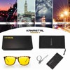 KANASTAL Brown Night Driving Glasses Womens Leopard Yellow Tinted Glasses